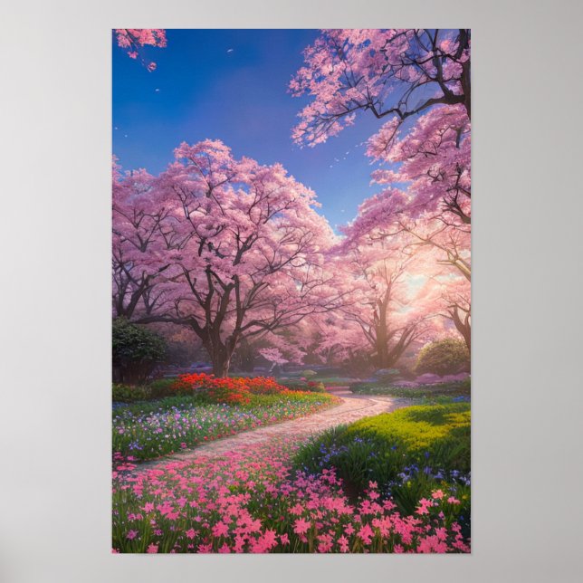 Springtime Splendor during Sunset Poster (Front)