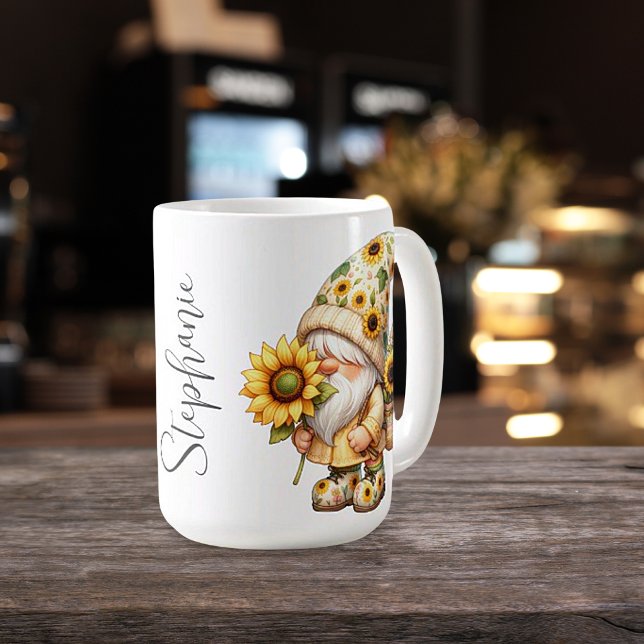 Springtime Sunflower Gnome Ceramic Mug (Creator Uploaded)