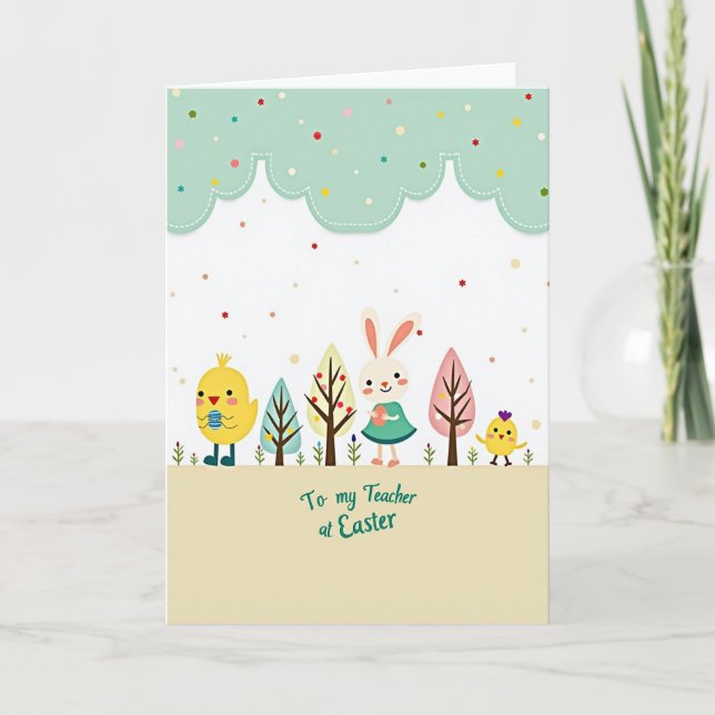 Springtime Teacher Easter Card (Front)
