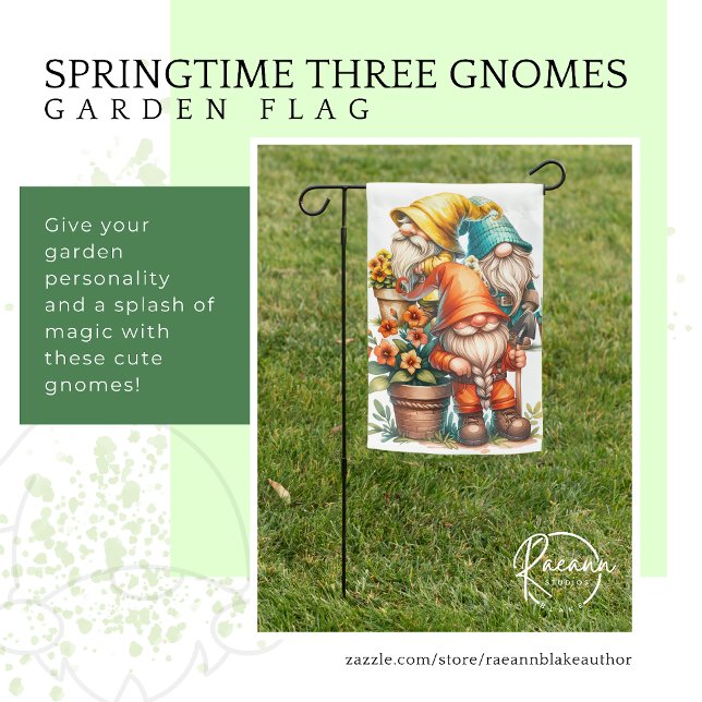 Springtime Three Gnomes Garden Flag (Creator Uploaded)
