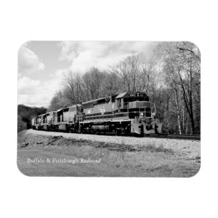 Springtime Train Engine B&W Souvenir Fridge Magnet