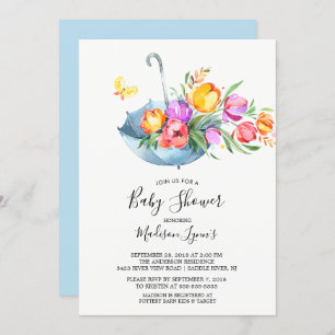 Springtime Tulips Babyl Shower Invitation