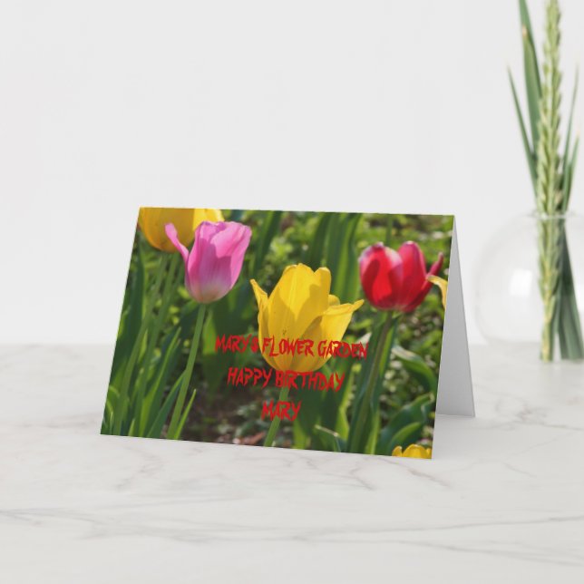 SPRINGTIME  TULIP'S BIRTHDAY Card (Front)