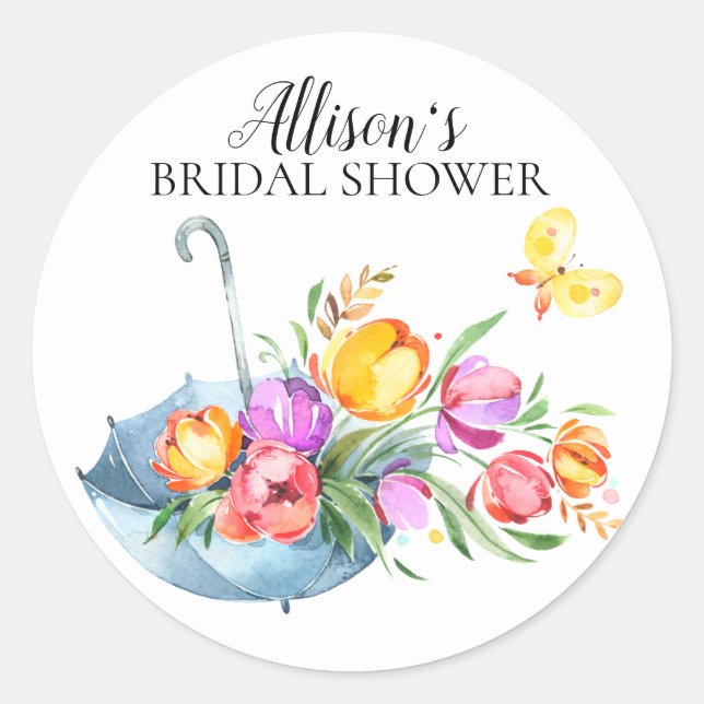 Springtime Tulips Bridal Shower Envelope Seal (Front)