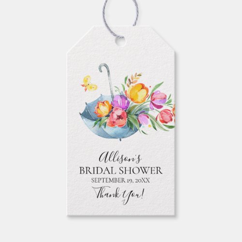 Springtime Tulips Bridal Shower Favor Gift Tag