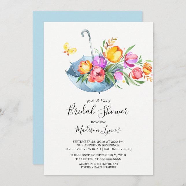 Springtime Tulips Bridal Shower Invitation (Front/Back)