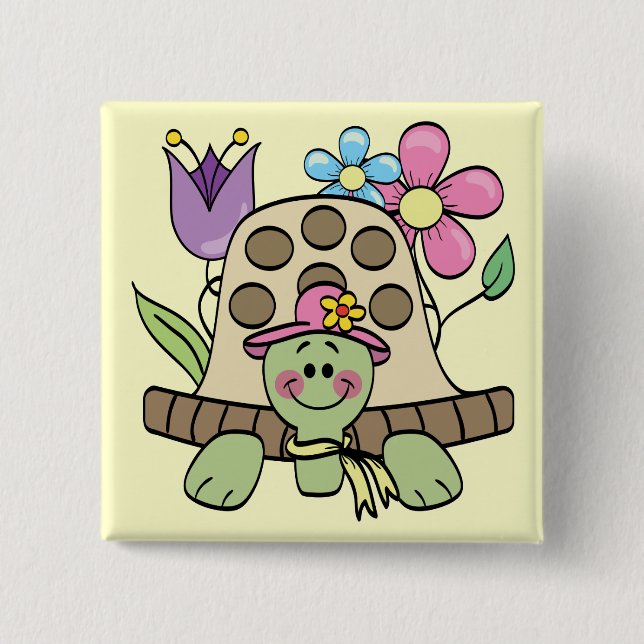 Springtime Turtle Tshirts and Gifts Pinback Button (Front)