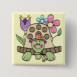 Springtime Turtle Tshirts and Gifts Pinback Button