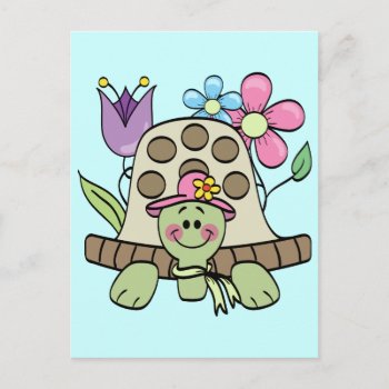 Springtime Turtle Tshirts And Gifts Postcard by toddlersplace at Zazzle