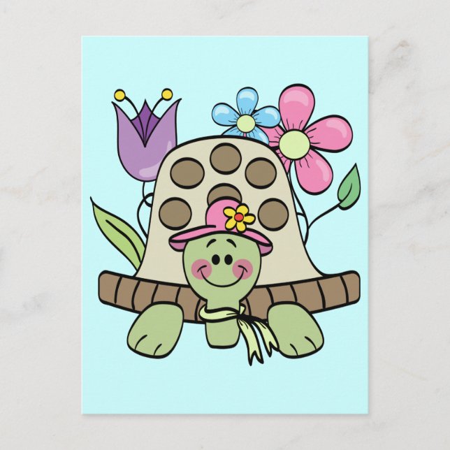 Springtime Turtle Tshirts and Gifts Postcard (Front)