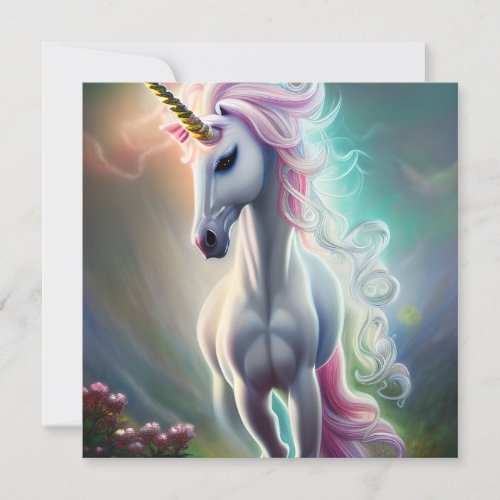 Springtime Unicorn Horse Note Card