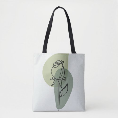 Springtime Vibes Green Blue Floral Rose Tote Bag