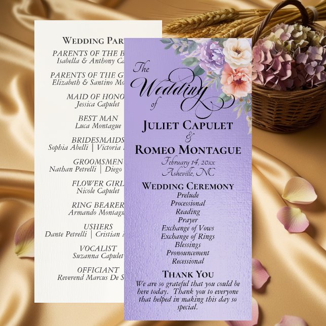 Springtime Wildflowers - Blue Lilac Wedding Program (Creator Uploaded)