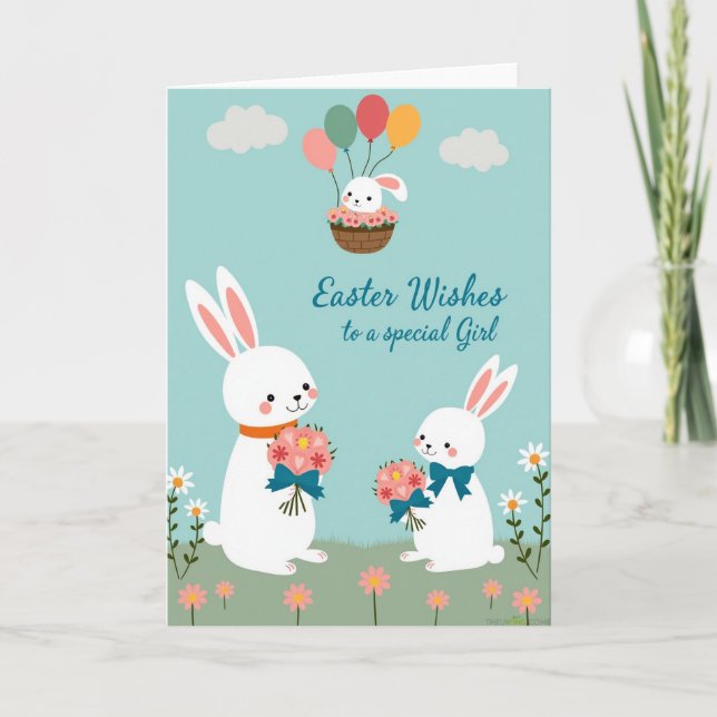 Springtime Wishes Celebration Card (Front)