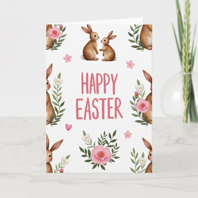 Springtime Woodland Animal Card (Front)