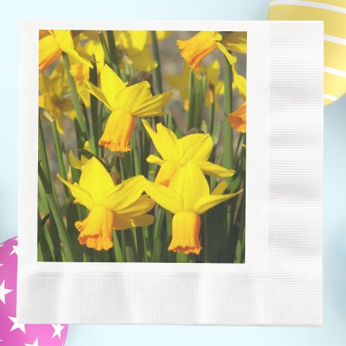 Springtime Yellow Daffodils Floral Napkins