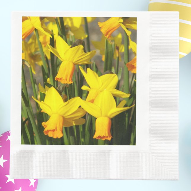 Springtime Yellow Daffodils Floral Napkins (In Situ Easter)