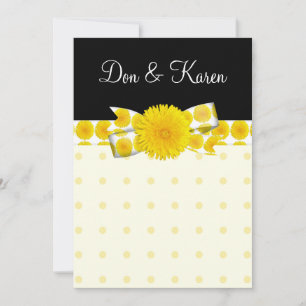 Springtime Yellow Dandelion Wedding Invitation