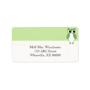 Springy Green Owl Label