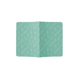 Springy: Hand-Sketched Leaves on Mint Green Passport Holder