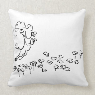 Springy Poodle Throw Pillow
