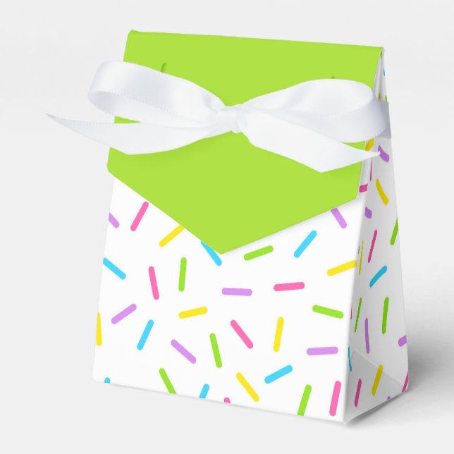 Sprinkle and Green Treat Favor Boxes (Front Side)