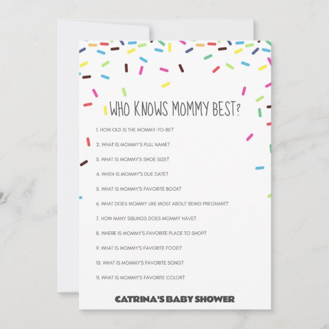 Sprinkle Baby Shower - Editable Name, 5x7 Invitation (Front)