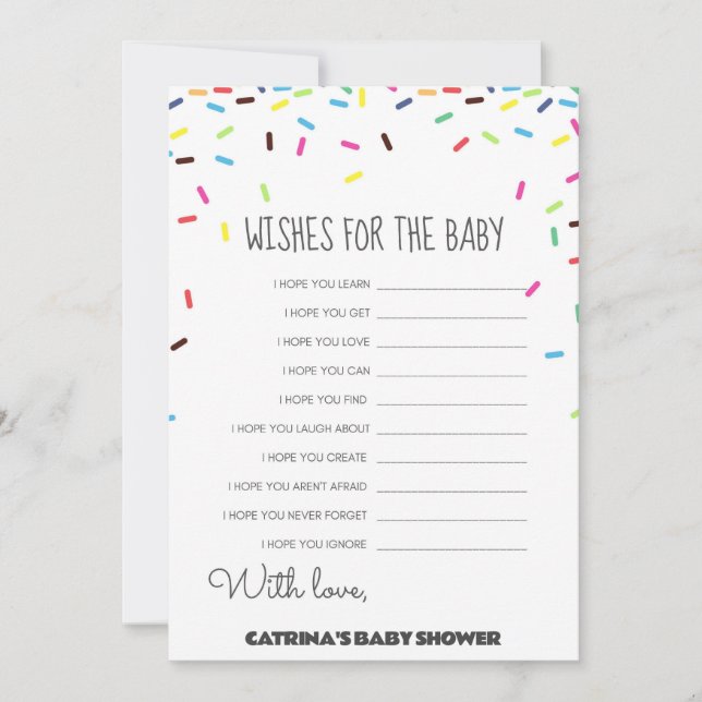 Sprinkle Baby Shower - Editable Name, 5x7 Invitation (Front)