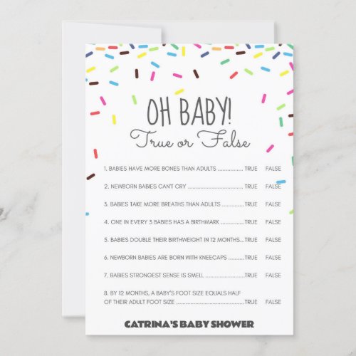 Sprinkle Baby Shower _ Editable Name 5x7 Invitation