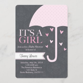 Sprinkle-baby Shower Invitation In Pink And Gray by Pixabelle at Zazzle
