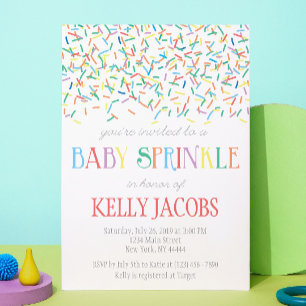 Sprinkle Baby Shower Invitation - rainbow sprinkle