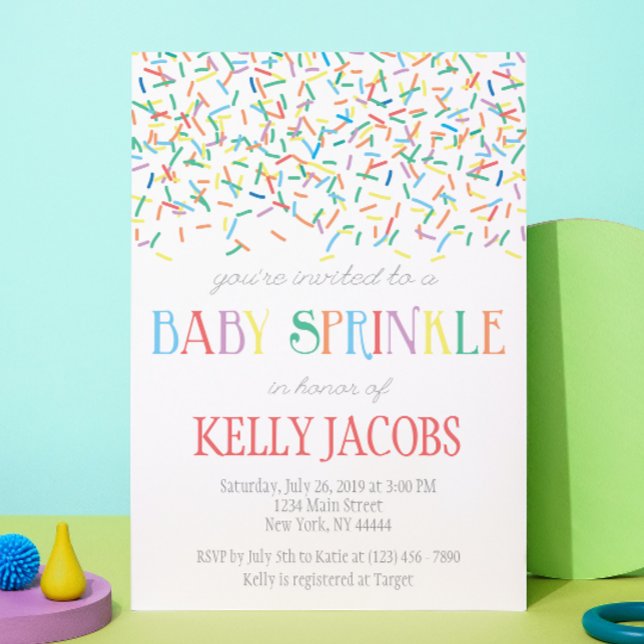 Sprinkle Baby Shower Invitation - rainbow sprinkle (Creator Uploaded)