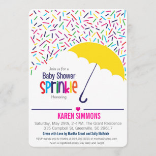 Sprinkle Baby Shower Invitation, Raining Umbrella Invitation