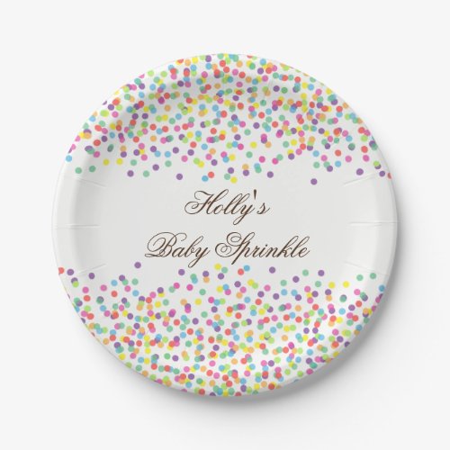 Sprinkle Baby Shower Plates Confetti Party Plates