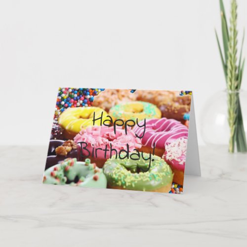 sprinkle balls donuts birthday card