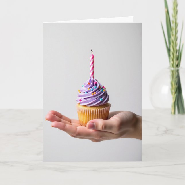 Sprinkle Birthday Cupcake Card (Front)