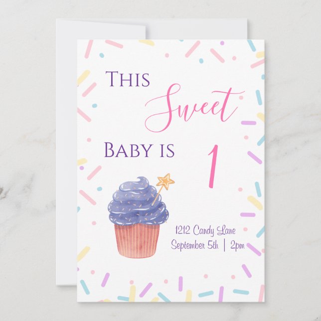 Sprinkle Birthday Invitation (Front)