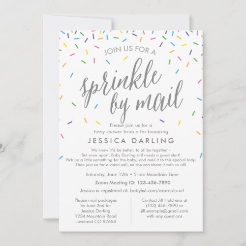 Sprinkle by Mail Baby Shower Invitation