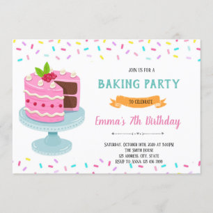 Sprinkle cake party invitation
