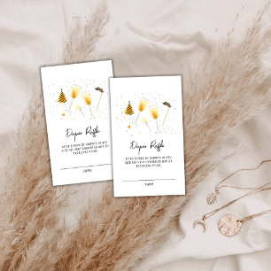 Sprinkle Champagne Diaper Raffle Baby Shower Enclosure Card