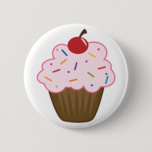 Sprinkle Cupcake Button (Front)