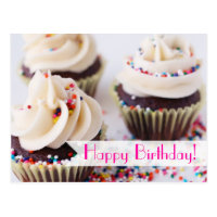 Sprinkle Cupcakes Happy Birthday Postcard