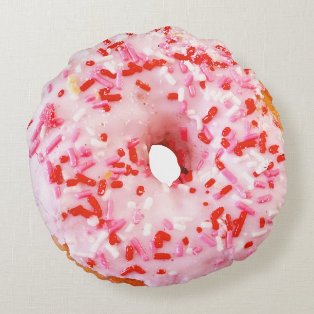 Sprinkle Donut Round Pillow (Back)