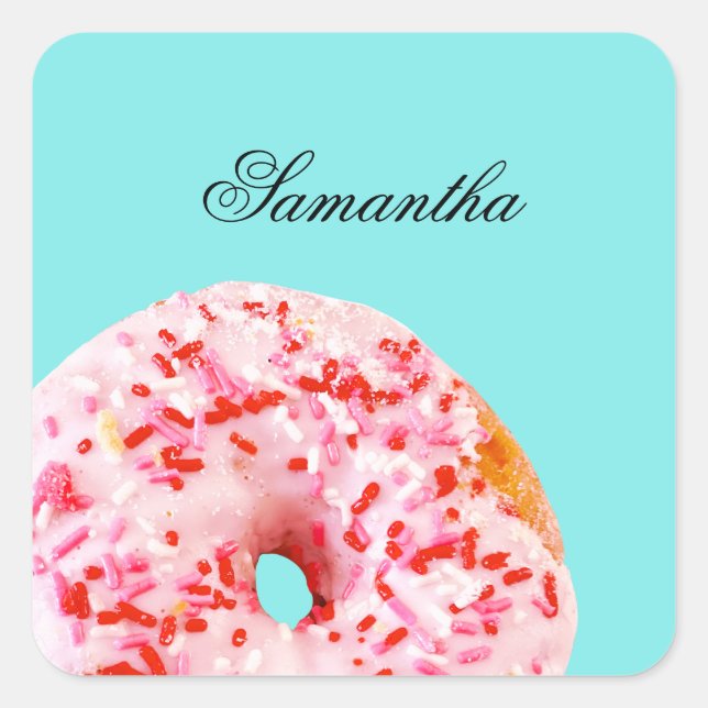 Sprinkle Donut Square Sticker (Front)