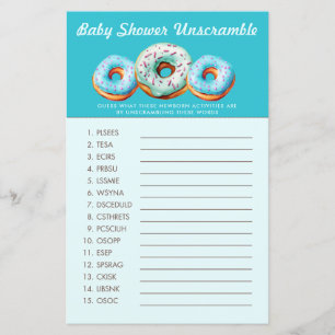 Sprinkle Donut   Word Scramble   Baby Shower Game 