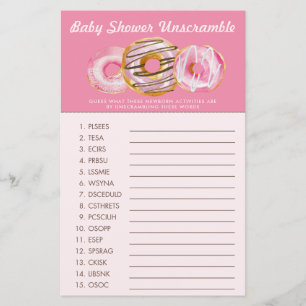 Sprinkle Donut   Word Scramble   Baby Shower Game 