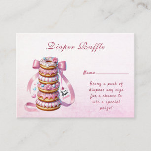 Sprinkle Donuts Pink Ribbon Baby Shower Enclosure Card