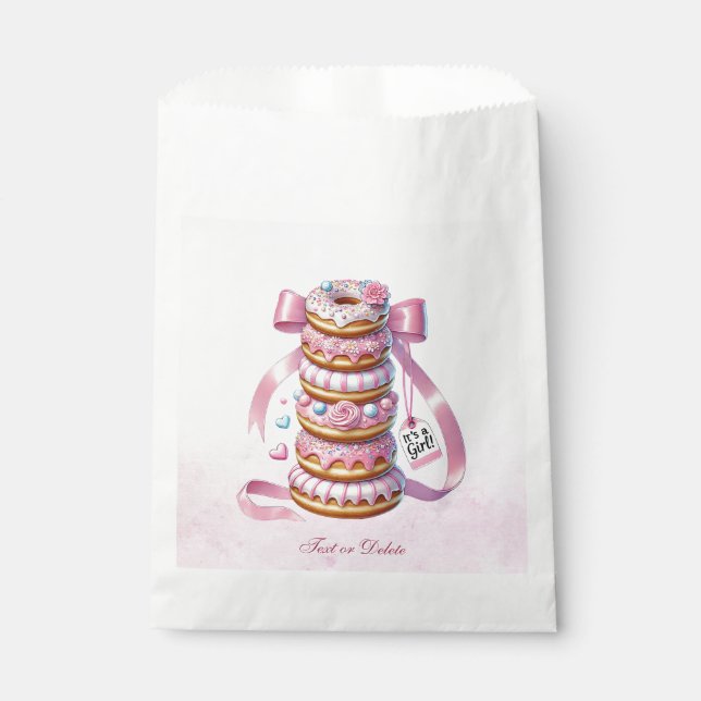 Sprinkle Donuts Pink Ribbon Favor Bags (Front)