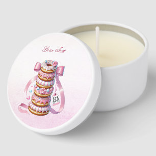 Sprinkle Donuts Pink Ribbon Mini Candle Favors