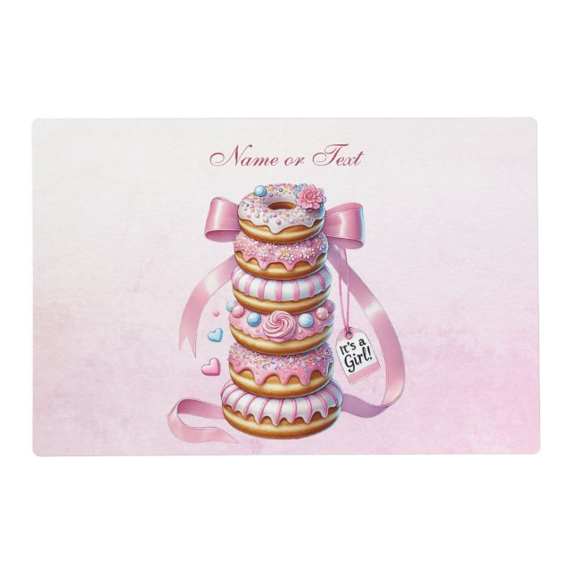 Sprinkle Donuts Pink Ribbon Placemat (Front)